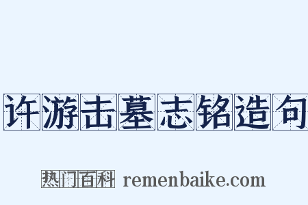 许游击墓志铭造句是什么意思的图片